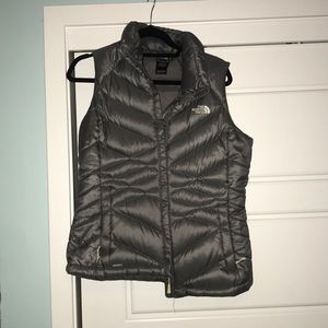 The North Face silver puffer vest